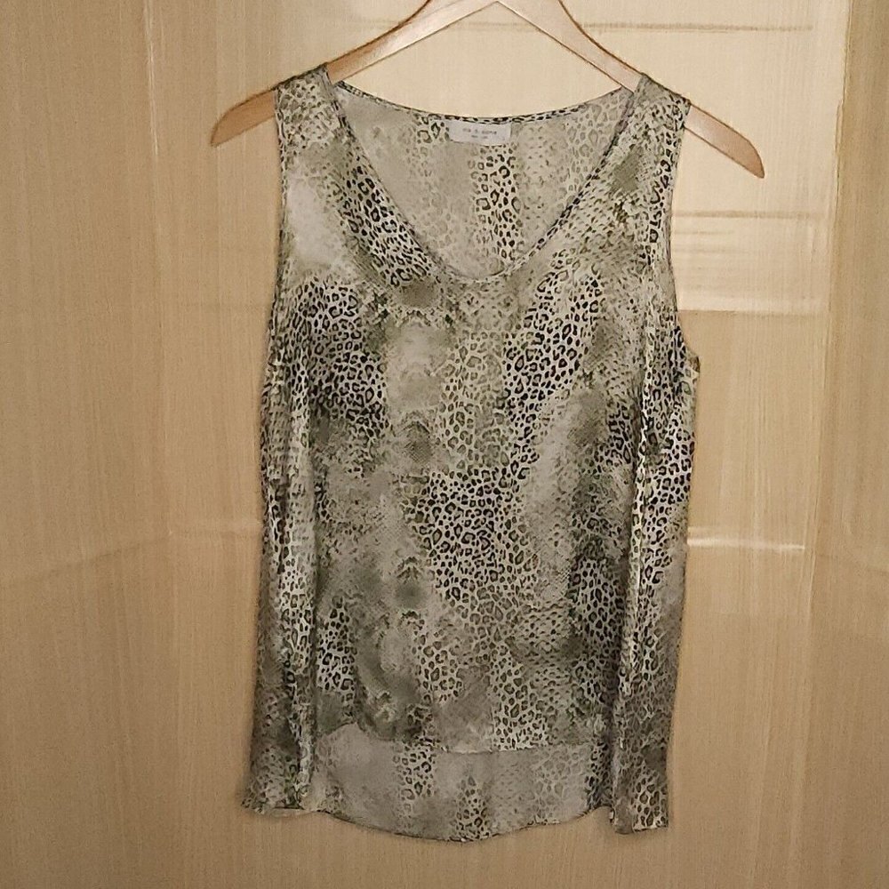 Lola & Sophie Silk Animal Print Sleeveless Top Small
